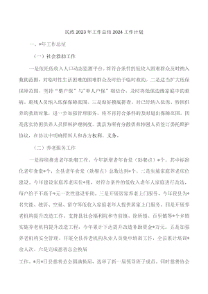 民政2023年工作总结2024工作计划.docx