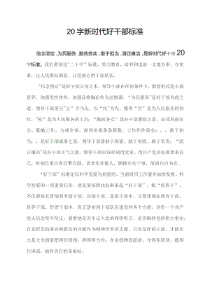 20字新时代好干部标准.docx