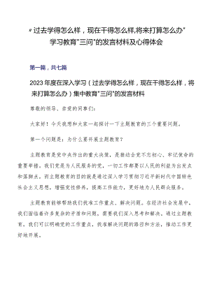 “过去学得怎么样现在干得怎么样,将来打算怎么办”学习教育“三问”的发言材料及心得体会.docx