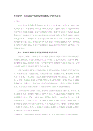 专题党课：夯实铸牢中华民族共同体意识的思想基础.docx