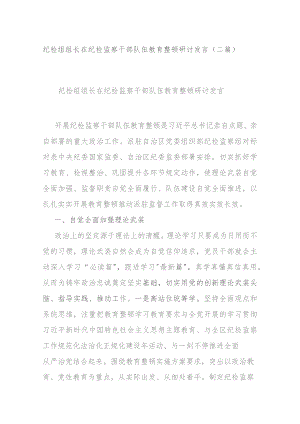 纪检组组长在纪检监察干部队伍教育整顿研讨发言(二篇).docx