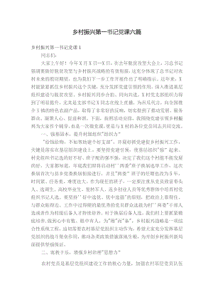 乡村振兴第一书记党课六篇.docx