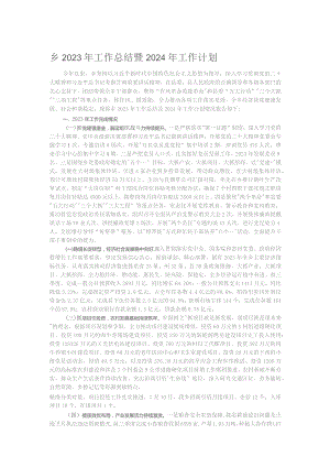 乡2023年工作总结暨2024年工作计划.docx