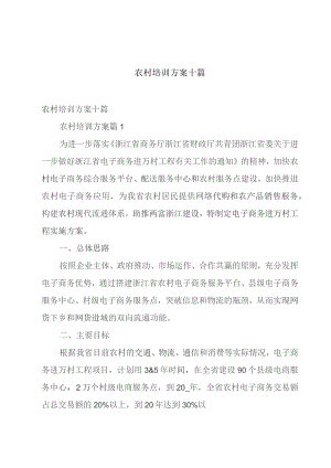农村培训方案十篇.docx