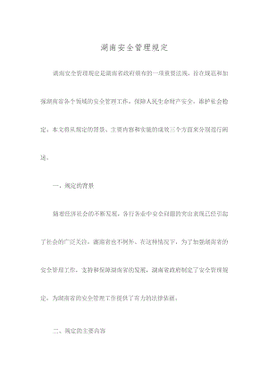 湖南安全管理规定.docx