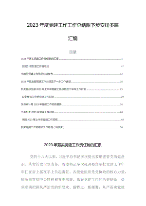 2023年度党建工作工作总结附下步安排多篇汇编.docx