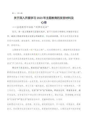 共8篇学习教育集体学习暨工作推进会研讨发言材料.docx