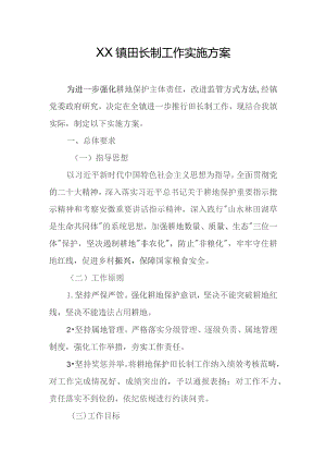 XX镇田长制工作实施方案.docx