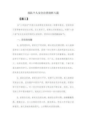 部队个人安全自查剖析八篇.docx