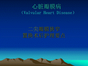 二尖瓣膜狭窄与换瓣治疗.ppt