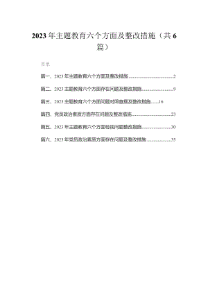 2023年专题教育六个方面及整改措施【六篇精选】供参考.docx