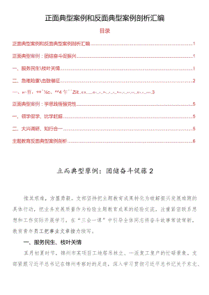 正面典型案例和反面典型案例剖析汇编.docx