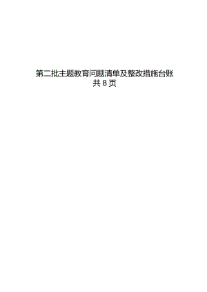 第二批主题教育清单及整改措施情况台账表格（查摆、六个方面存在问题及整改措施）20231129.docx