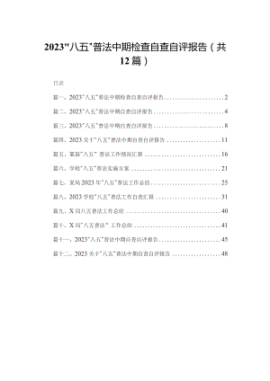 “八五”普法中期检查自查自评报告（共12篇）.docx