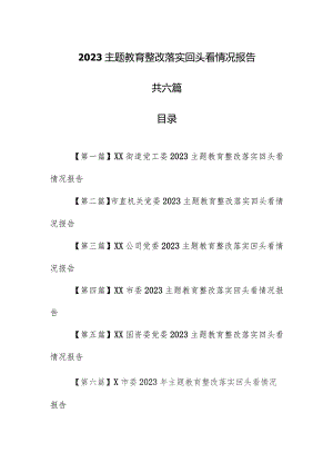 （6篇）2023专题教育整改落实回头看情况报告.docx