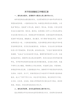 关于党支部建设工作情况汇报.docx