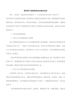 国有资产监督管理法治建设总结.docx