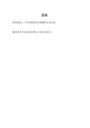 乡镇党委推动巡察整改走深走实经验做法和镇党委书记在巡察反馈会上的表态发言.docx