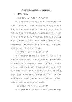 县党员干部抓基层党建工作述职报告.docx