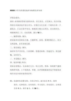 小学大队委竞选评分标准及评分表.docx