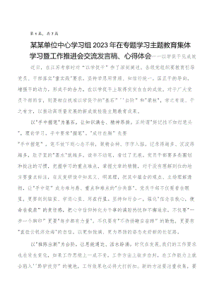 2023年第二阶段集中教育专题学习研讨交流材料7篇.docx