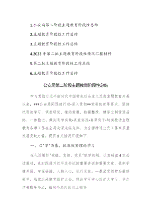 2023年第二批主题教育阶段性情况汇报材料6篇.docx