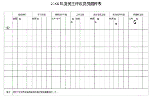 年度民主评议党员测评表.docx