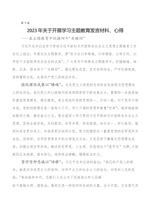 2023年集体学习第二批学习教育研讨发言、心得体会共八篇.docx