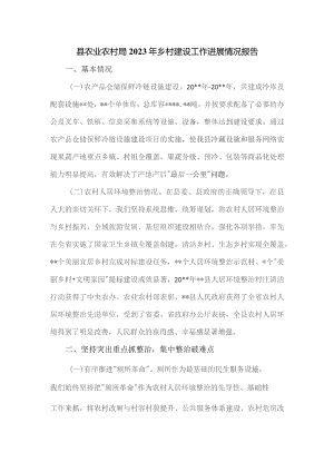 县农业农村局2023年乡村建设工作进展情况报告.docx