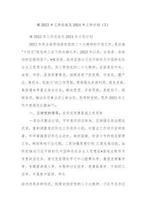 镇2023年工作总结及2024年工作计划.docx