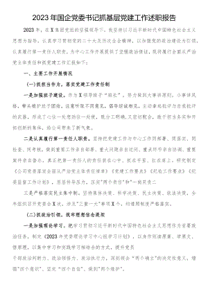 2023年国企党委书记抓基层党建工作述职报告.docx