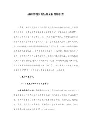县创建省级食品安全县自评报告.docx