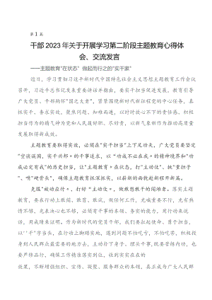 （多篇汇编）在学习贯彻2023年第二阶段专题教育研讨发言材料、心得感悟.docx