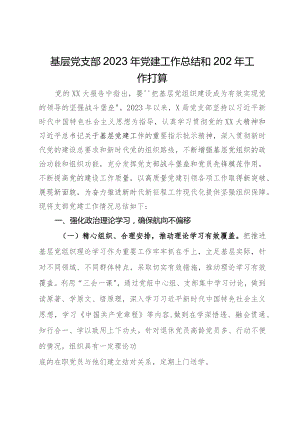 基层党支部2023年党建工作总结和202年工作打算.docx