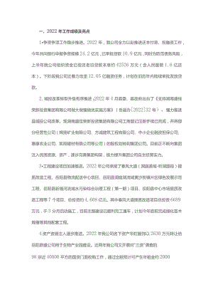 县城建投2022年工作总结及2023年工作思路.docx