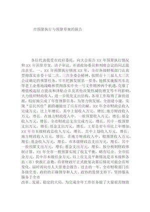 市预算执行与预算草案的报告.docx