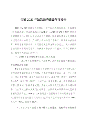街道2023年法治政府建设年度报告(20231114).docx