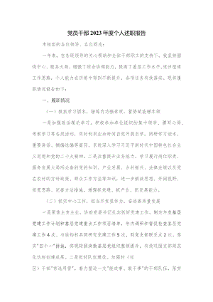党员干部2023年度个人述职报告.docx