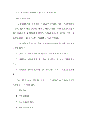 2023年村务公开会议纪要与村务公开工作汇报汇编.docx