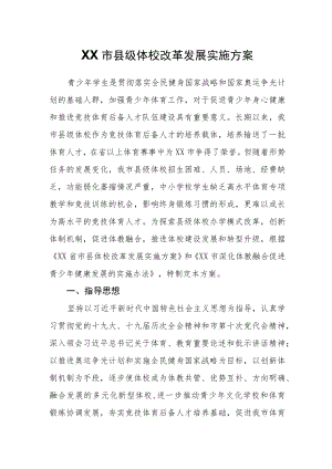 XX市县级体校改革发展实施方案.docx