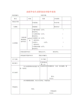 求职创业补贴申请表.docx