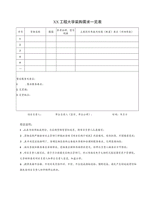 XX工程大学采购需求一览表.docx