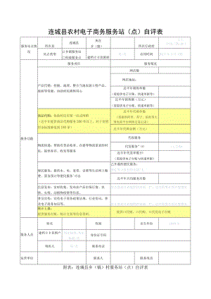 连城县农村电子商务服务站点自评表.docx