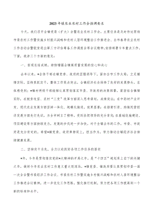 2023年镇农业农村工作会强调要求.docx