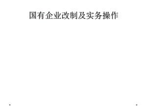 国有企业改制及实务操作.ppt