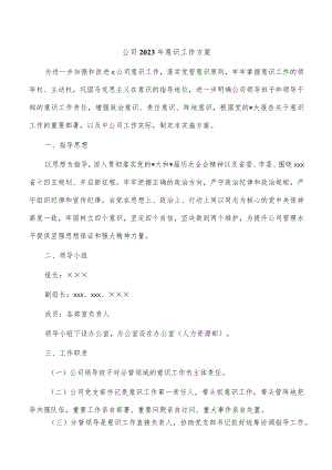 公司2023年意识工作方案.docx