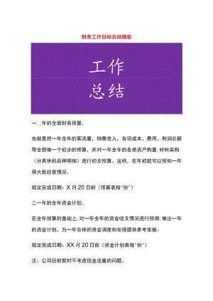财务工作目标总结模板.docx