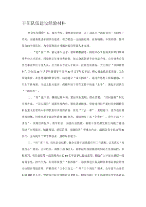 干部队伍建设经验材料.docx