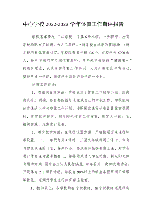 中心学校2022-2023学年体育工作自评报告.docx