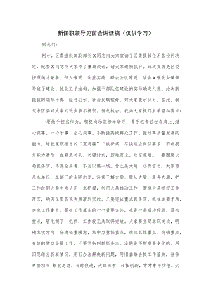 新任职领导见面会讲话稿.docx